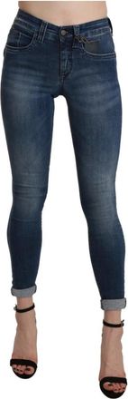 Ermanno Scervino High Waist Cropped Skinny Jeans - Dames - Skinny Jeans - Blauw - W28 - Katoen - Jeans