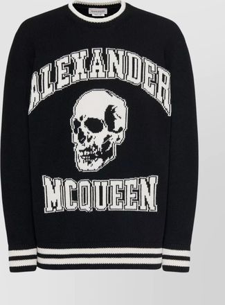 Alexander McQueen cotton regular-fit logo-intarsia sweatshirt