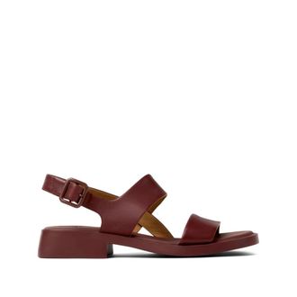 Camper Dana 2-Strap Sandal - Dames - Sandalen met hakken - Rood - 41 EU - Leer - Schoenen