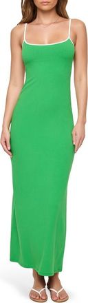 L*Space Jordana Rib Cover-Up Maxi Dress in Clover/Cream at Nordstrom, Size X-Large