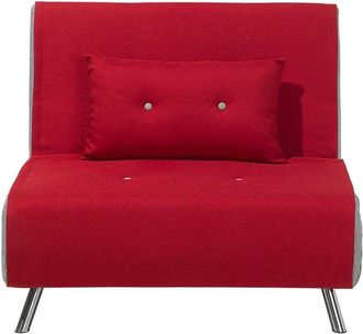 Beliani Beliani - Sofá cama tapizado en tela rojo cama individual plegable silla cama Farris