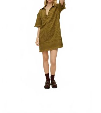 OAS Womens Aya Terry Mini Dress In Olive