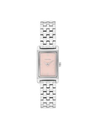 Calvin Klein Womens Rectangle Dial Link Bracelet Watch - Light/Pastel Pink - OS