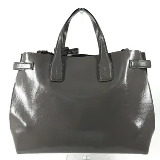 Burberry Gray Leather Handbag Shoulder Bag Tote Bag (Pre-Owned)