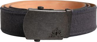 Ermanno Scervino Womens Black Wool Cotton Logo Metal Buckle Belt Nylon