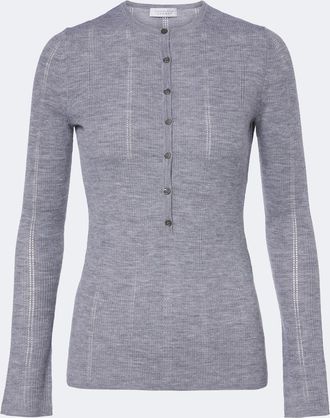Gabriela Hearst Olea pointelle wool Henley shirt
