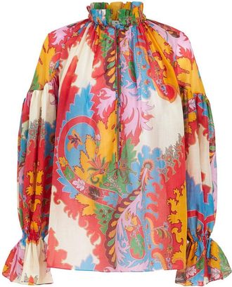 Etro abstract-print blouse - women - Cotton/Silk - 40 - Pink