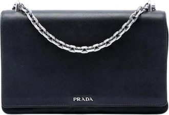 Prada Pre-owned Saffiano Crossbody Bag - Dames - Vintage Schoudertas - Zwart - ONE Size - Leer - Vintage