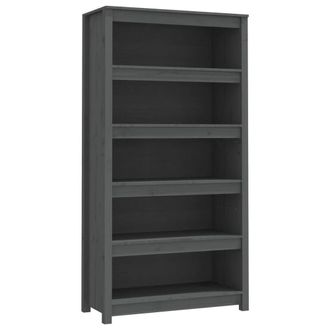 Berkfield Home Book Cabinet Grey 80x35x154 cm Solid Wood Pine | Size: 80 x 35 x 154 cm