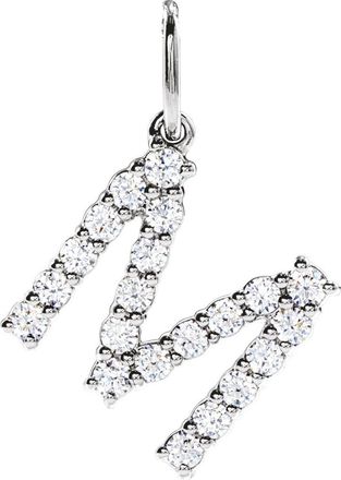 Diamond2Deal 14k Gold 1/3ct Lab-Grown Diamond Initial M Pendant