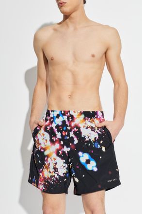 Alexander McQueen Swim Shorts With Logo, Mens, Black