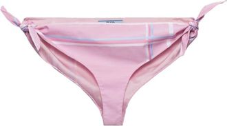 Prada checked cotton bikini bottom - women - Cotton - M - Pink