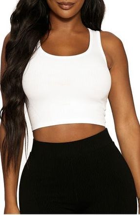Naked Wardrobe Ribbed Tank in Off White at Nordstrom Rack, Size X-Small