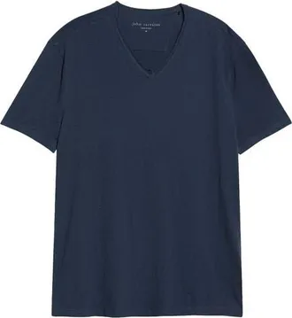 John Varvatos Slim Fit Slub Jersey V-Neck T-Shirt in Midnight at Nordstrom, Size Xx-Large
