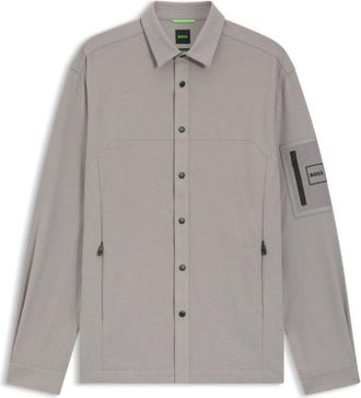 BOSS Relaxed-fit overshirt in waffle fabric