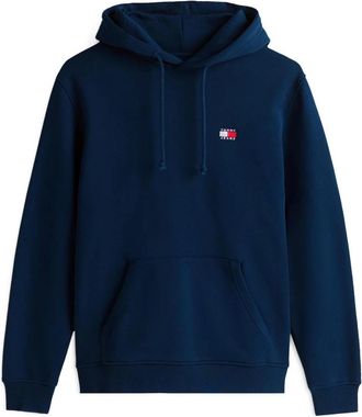 Tommy Jeans TJM Reg Badge Hoodie - Heren - Hoodies - Blauw - S - Katoen - Hoodies & sweatvesten