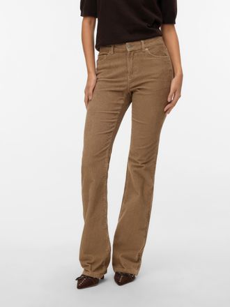 Vero Moda Cordhose VERO MODA VMFLASH MR FLARED CORDUROY PANTS NOOS, Damen, Gr. 29, L&auml;nge 32, silber (silber mink), Cord, Obermaterial: 98% Baumwolle, 2% Elastha