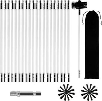 OEM Kit De 24 Cepillos Para Limpieza De Chimeneas, Incluye 20 Varillas, 2 Cabezales, 1 Conector Y 1 Bolsa De Almacenamiento