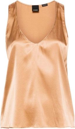 Pinko Silk Blend Top With V-Neck And Versatile Design