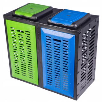 OEM Contenedor De Residuos Abierto Y Modular Para Bolsas De Basura, 2 Unidades, Azul Verdoso