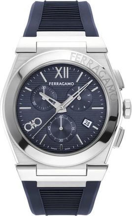 Ferragamo Vega Chrono Quartz Blue Dial Mens Watch SFMR00724