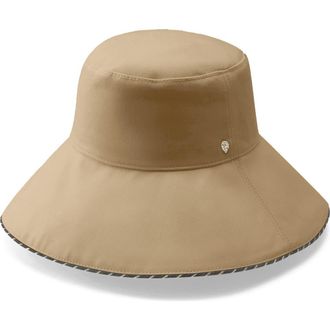 Helen Kaminski Wide Brim Cotton Bucket Hat in Camel/Black at Nordstrom Rack