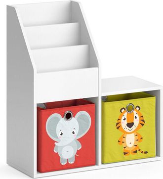 Vicco Estanter&iacute;a Infantil Luigi, Blanco, 72 X 79 Cm Mini, Con 2 Cajas Plegables Opc.2 Vicco