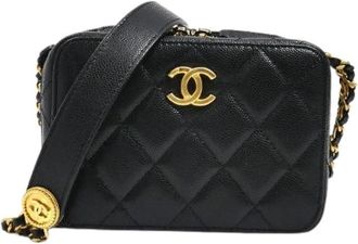 Chanel Pre-owned Vintage Cross Body Bag - Dames - Vintage Schoudertas - Zwart - ONE Size - Leer - Vintage