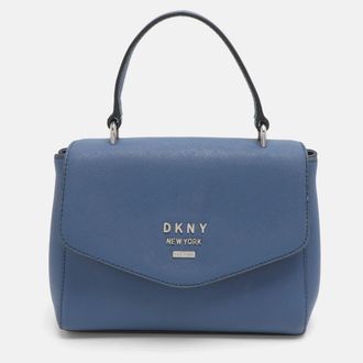DKNY Dkny Blue Leather Top Handle Bag