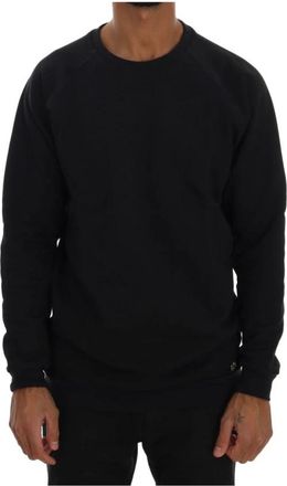 Daniele Alessandrini Katoenen trui met ronde hals - Heren - Sweatshirts - Blauw - L - Katoen - Hoodies & sweatvesten