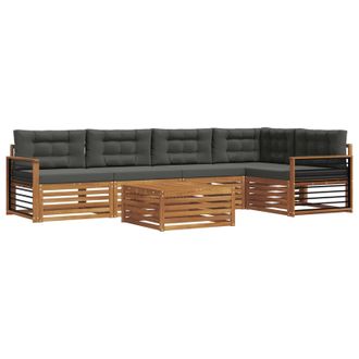 vidaXL Conjunto De Sof&aacute;s De Exterior 6 Pcs Natural Y Antracita Vidaxl