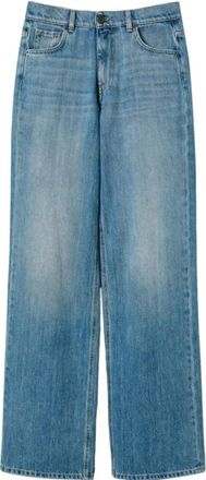 Twinset Denim Straight Jeans Met Voorste Knoopsluiting - Dames - Regular Fit Jeans - Blauw - W26 - Denim - Jeans