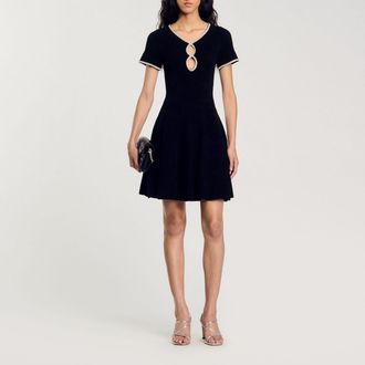 Sandro Vestido de terciopelo con strass