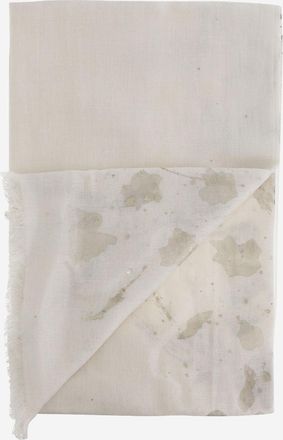 Faliero Sarti Womens Silk And Linen Scarf Ivory Scarfs