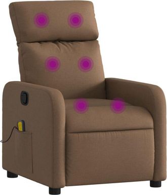 vidaXL Sill&oacute;n Reclinable Con Masaje De Tela Marr&oacute;n Vidaxl