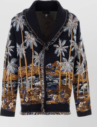 Alanui embroidered wool-blend cardigan