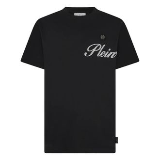 Philipp Plein Tops, Heren, Zwart, 4Xl, Katoen, Rondhals T-shirt Signature