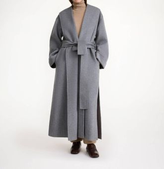 By Malene Birger Womens Trullem Belted Wool Coat In Grey