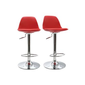 Miliboo Miliboo - Lote De 2 Taburetes De Bar Dise&ntilde;o Rojos Steevy
