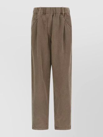 Brunello Cucinelli cotton trousers belt loops elastic waistband