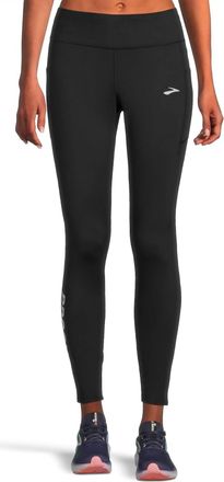 Brooks Womens Momentum Thermal Tight 2.0 Pants In Black/speed Logo