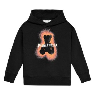 Palm Angels Spray Bear Hoodie - male - Palm Angels - Kids Sweatshirts - Black - 10 Y - Kids
