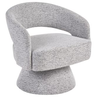 Beliani Sill&oacute;n De Estilo Minimalista Escandinavo Tapizado De Tela Forma Curvada Giratorio 360&deg; Gris Eidal
