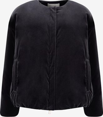 Antonelli Kurze Jacke aus gef&uuml;ttertem Samt Eucalipto