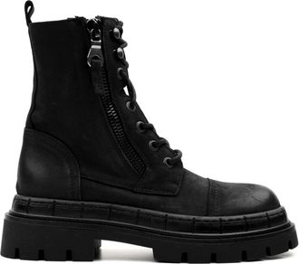 Zoe Lincol 01 Nabuk Zwart Enkellaarzen - Dames - Veterlaarzen - Zwart - 37 EU - Schoenen