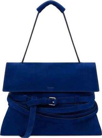 Moschino belted leather shoulder bag - Blue