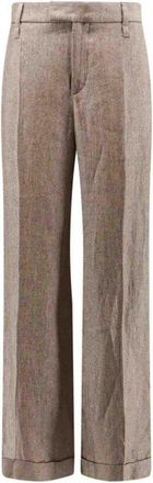 Brunello Cucinelli Light Brown Linen Trousers, Brand Size 36 (US Size 2)