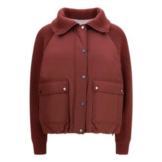 Brunello Cucinelli Chaqueta de Plumas de Tafet&aacute;n - Jackets - Mujer - P&uacute;rpura - S