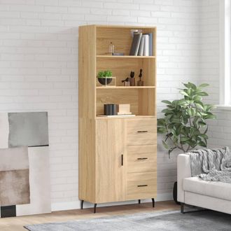 Berkfield Home Highboard Sonoma Oak 69.5x34x180 cm Engineered Wood in Brown