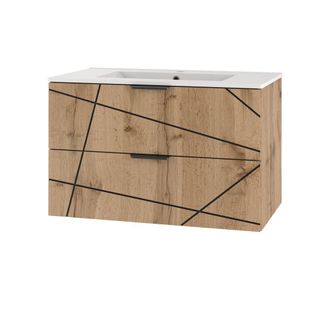Petits Meubles Mueble lavabo individual encastrado paneles de melamina y de mdf